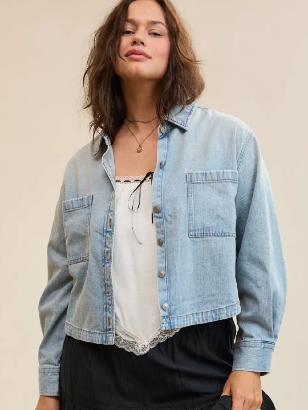 Aerie Cropped Button-down Shirt - Small  - SOLD OUT ONLINE